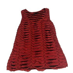 New Directions Women Red And Black Sleeveless Top Size S